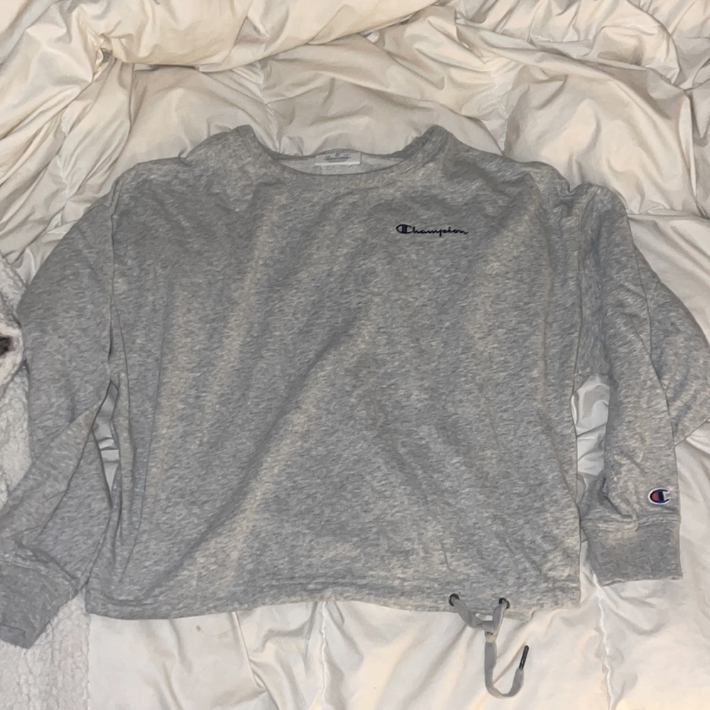 Champion cropped grey sweater size medium